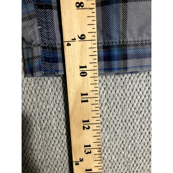 OP Ocean Pacific Board Shorts Mens 40 Gray/Blue Plaid Cargo Beach Casual - Picture 12 of 14